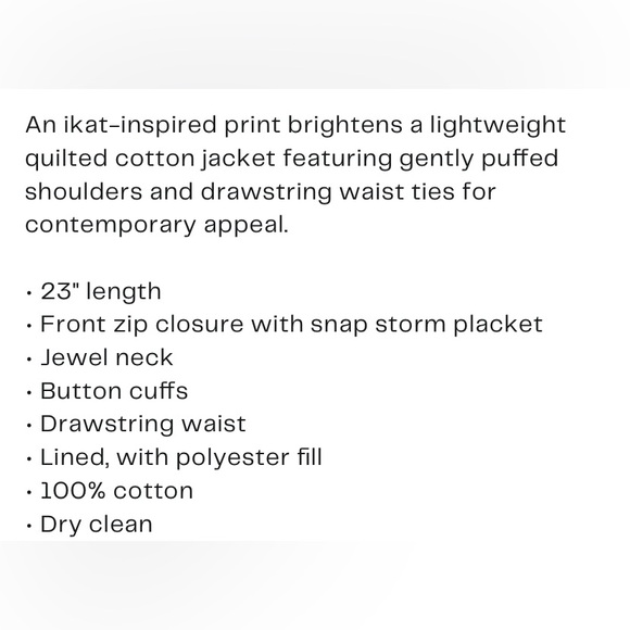 NWOT Avec Les Filles Quilted Jacket Peony Ikat Pink Medium - Picture 4 of 5